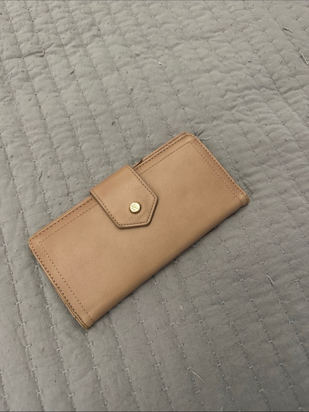 Classic Tan Women's Wallet with Snap Closure